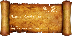 Migra Romána névjegykártya